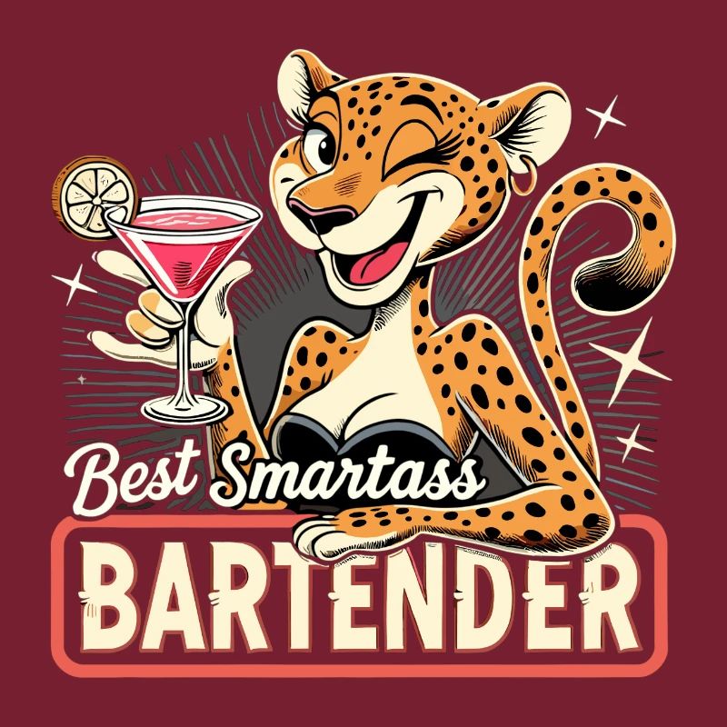 Barkeeperin Barfrau Leopardin Leopard Geschenk