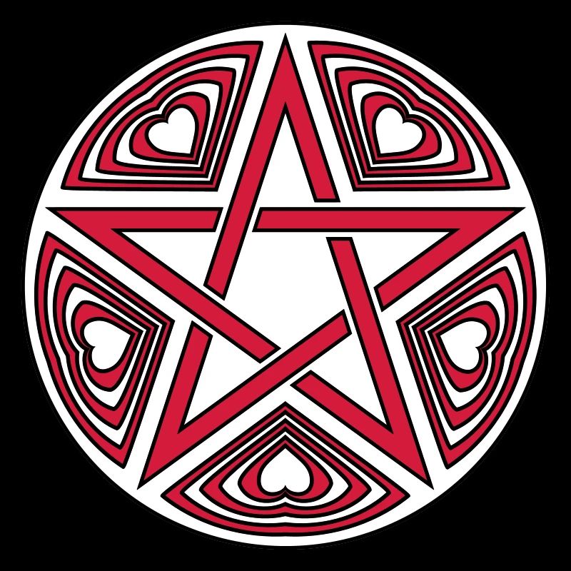 Pentagram heart pattern vector good color selectable