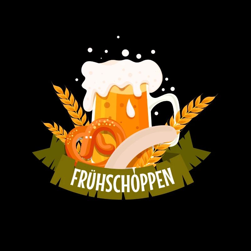 Früschoppen Bier Brezen Weißwurst Design