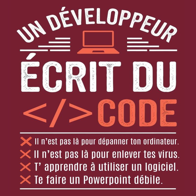 Un développeur écrit du code humour programmation