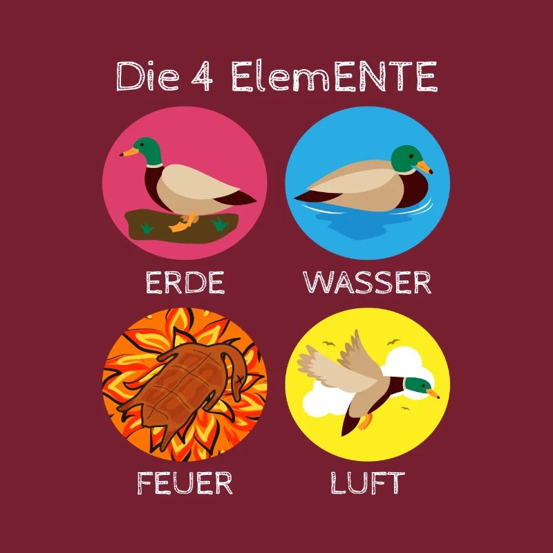 Les 4 Canard ElemENTE Canard Feu Eau