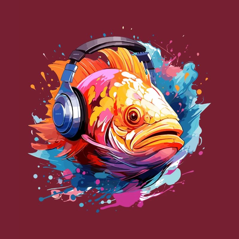 Fisch mit Kopfhörern