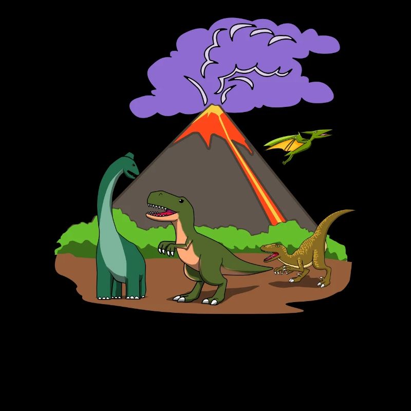 Dino Dinosaurier Vulkanausbruch Eruption Geschenk