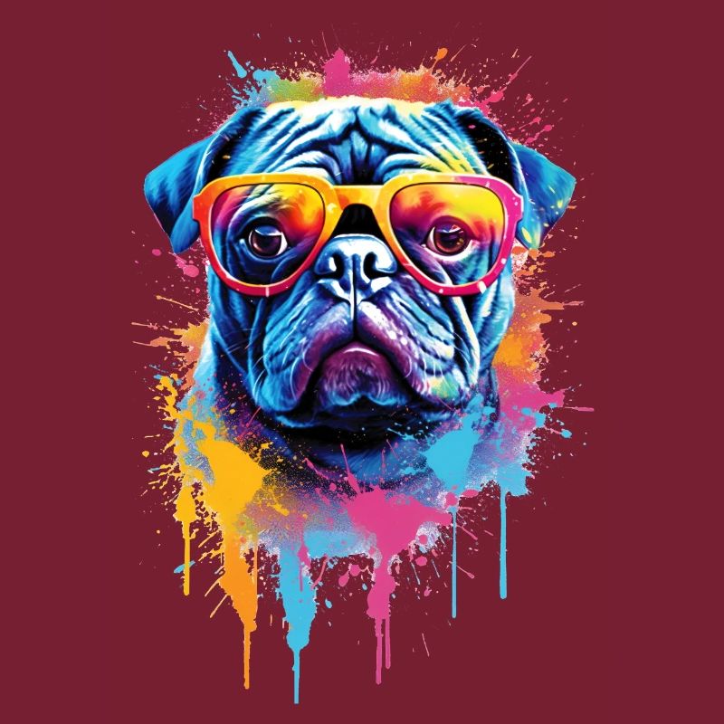 Conception colorée de chien carlin