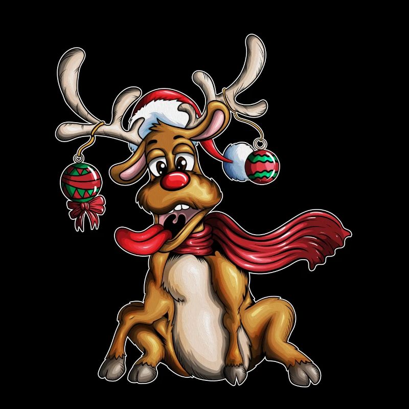 Elch Weihnachten Tannenbaum Weihnachtskugel Geweih