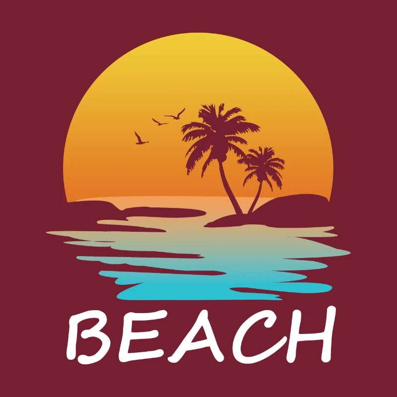 Beach with palm trees