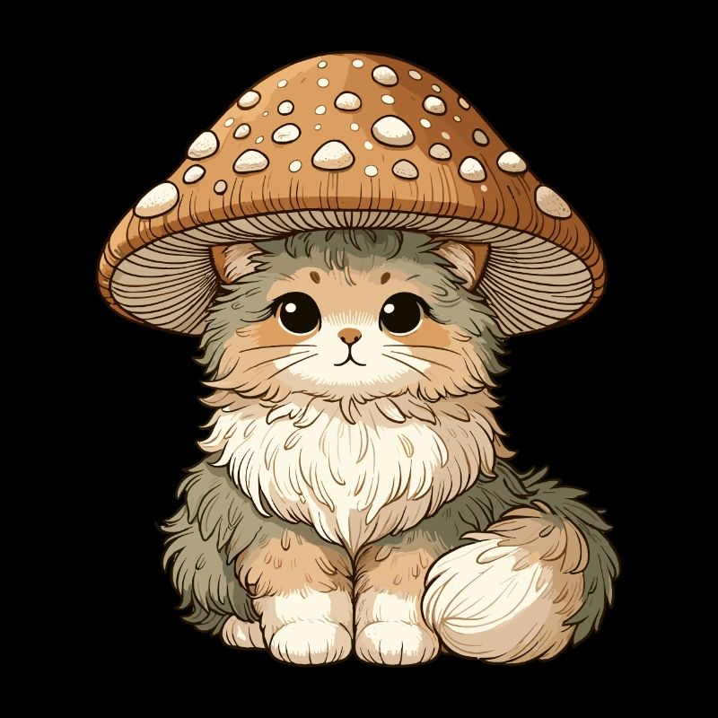 Esthétique du champignon de chat Cottagecore