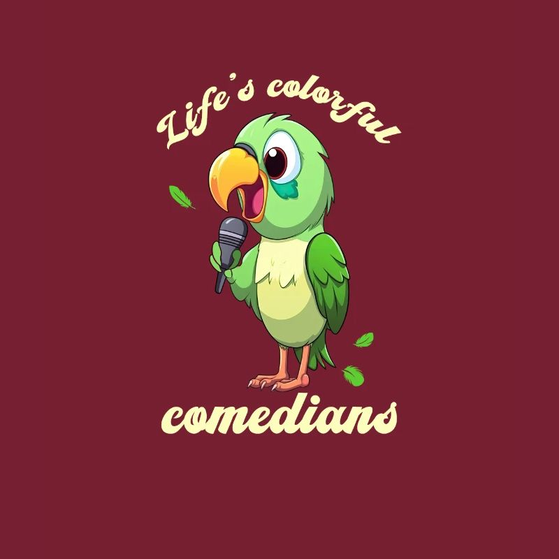 Papagei im Comic Look Mikrofon