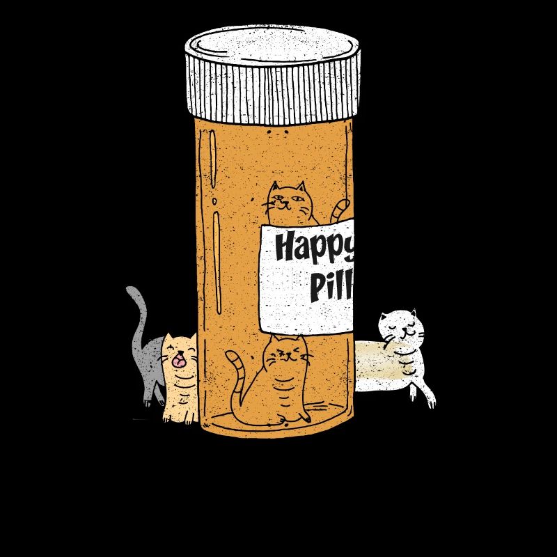 Glückliche Pille-Katzen