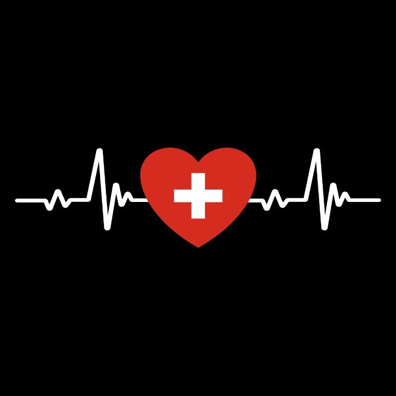 Schweiz Herz Schweizer Flagge
