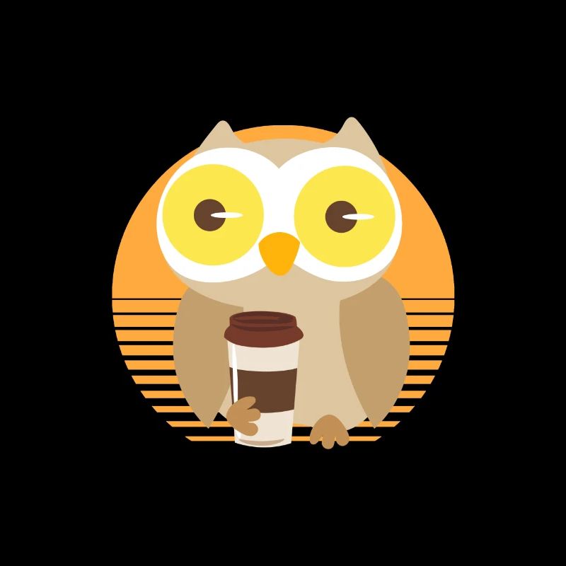 Kaffee Eule Uhu Müde Trinken Lustig
