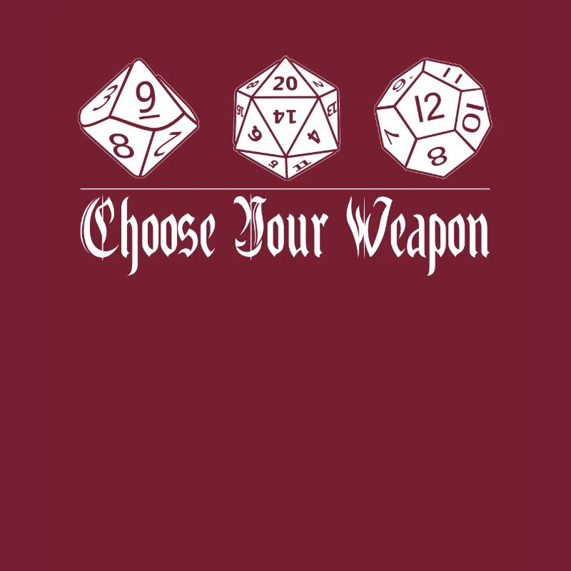 Choose Your Weapon RPG Dice D12 D9 D20