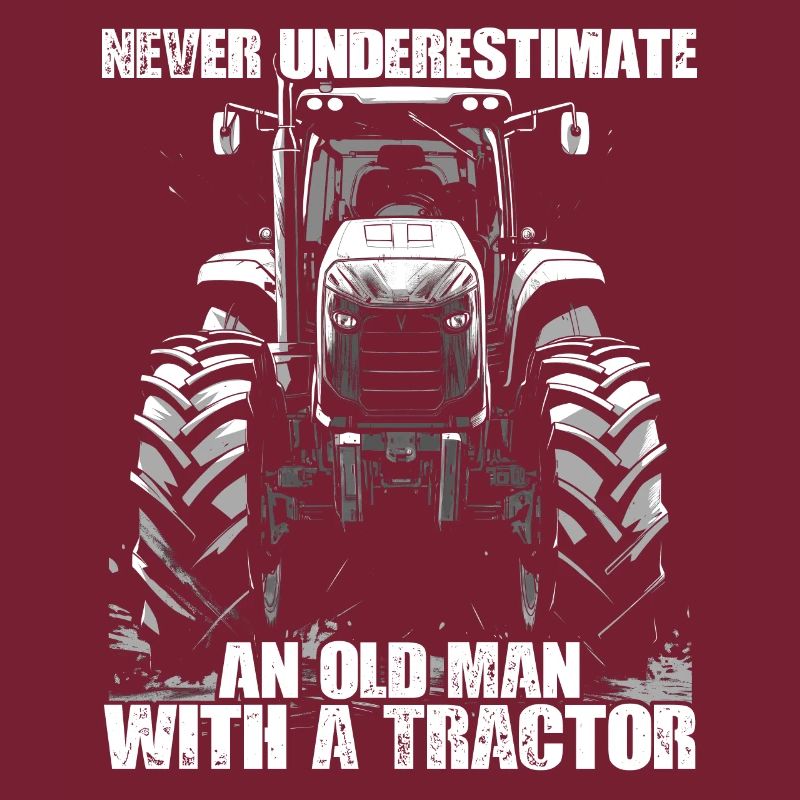 Never Underestimate Old Man Tractor Gift