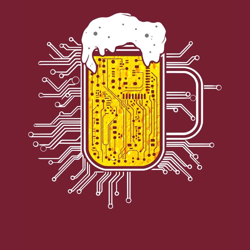 Computer Chip Beer Nerd CPU Computer Scientist Funny