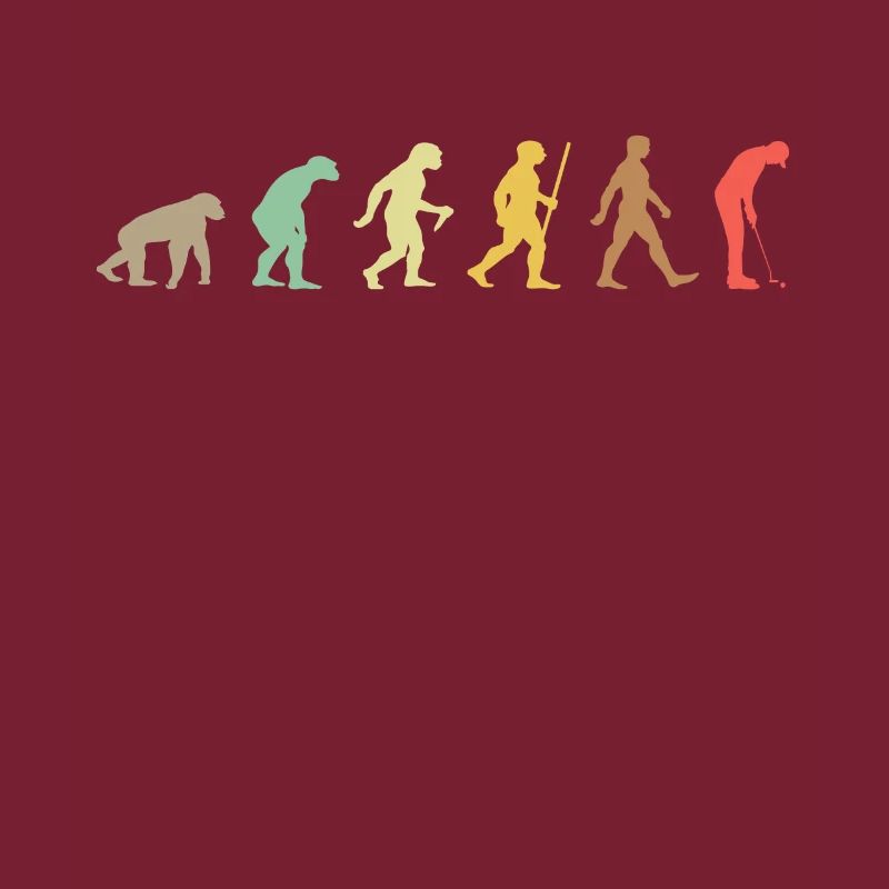 Golf Retro Golfer Evolution Funny Golfing