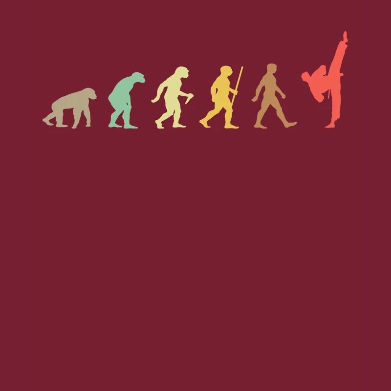 Vintage Taekwondo Retro Kampfkunst Evolution