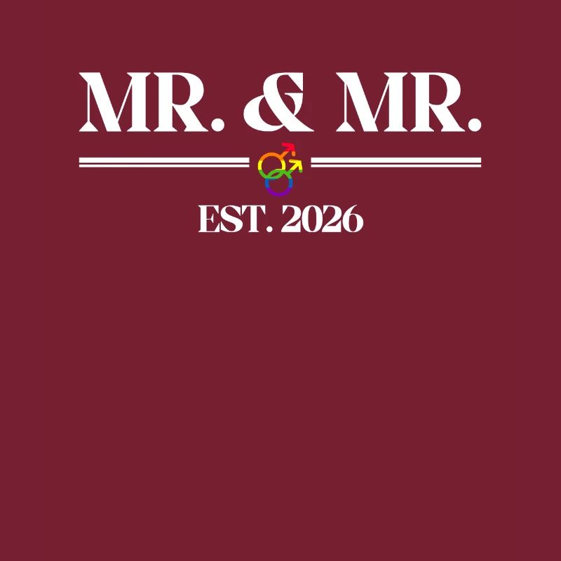 Mr. & Mr. Est. 2026 Hochzeit Homo-Ehe