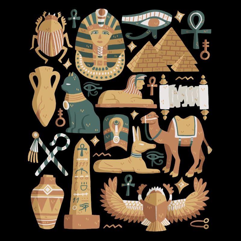 Egypte Doodles Pyramide Pharaon Sphinx Le Caire