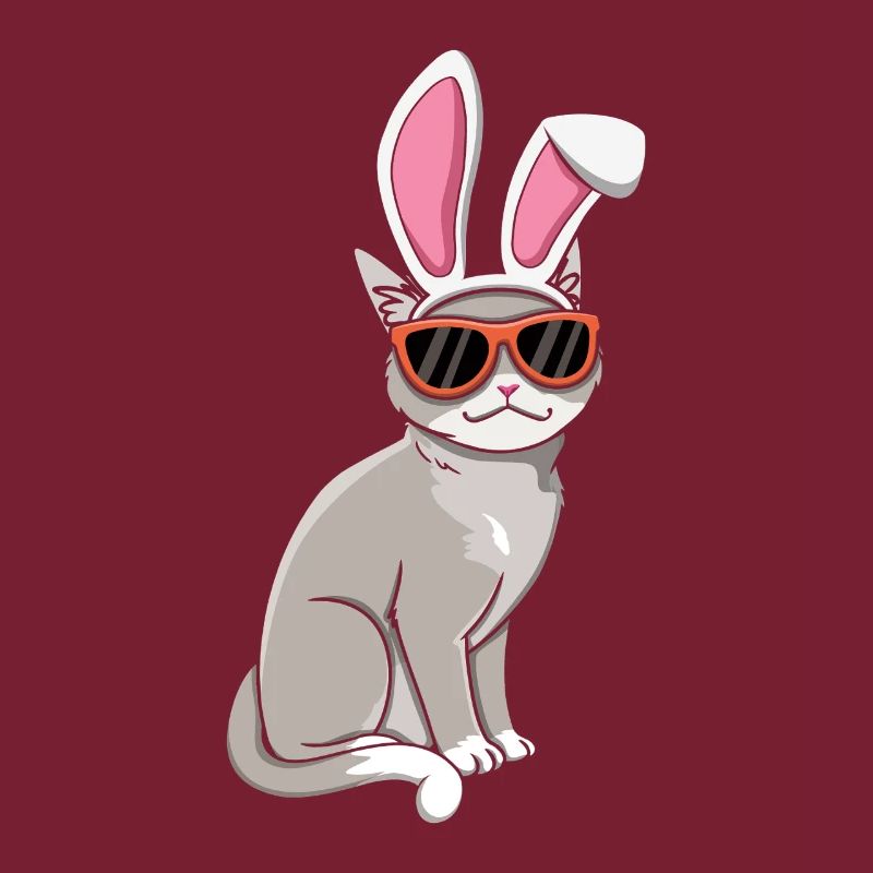 Cool Easter cat with bunny ears