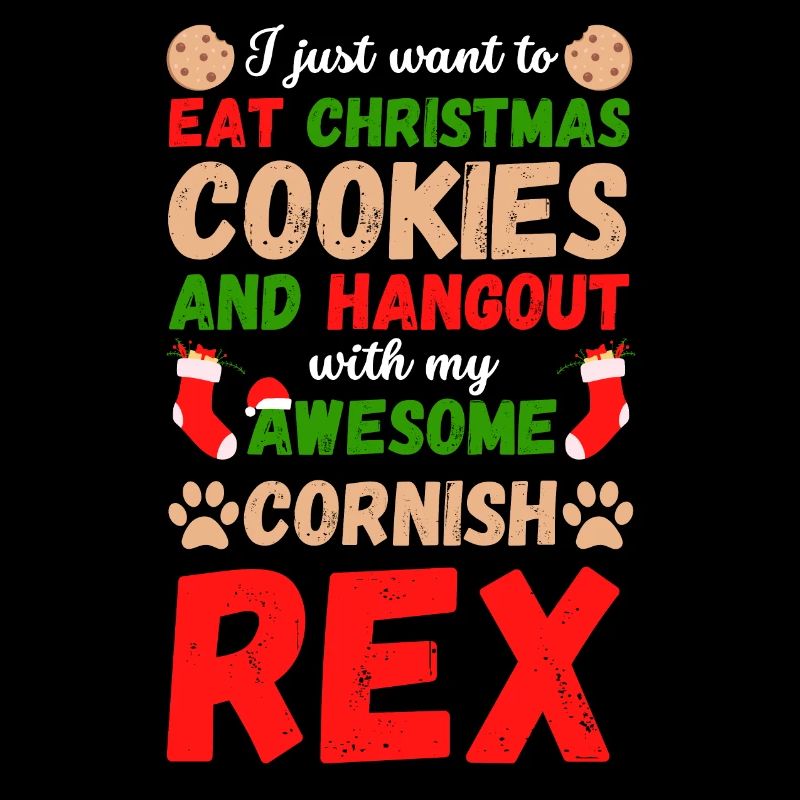 Christmas Cat Cornish Rex Cookies
