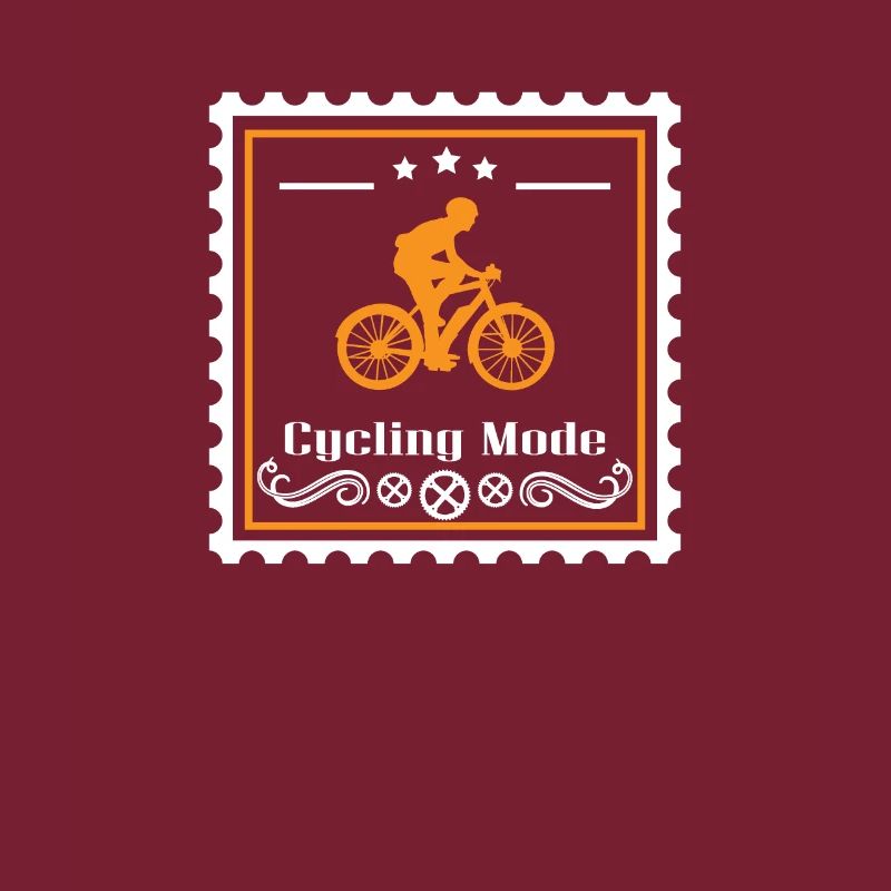 Timbre-poste de cyclistes Cachet de cyclistes