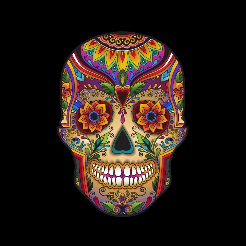 Crâne avec visage coloré