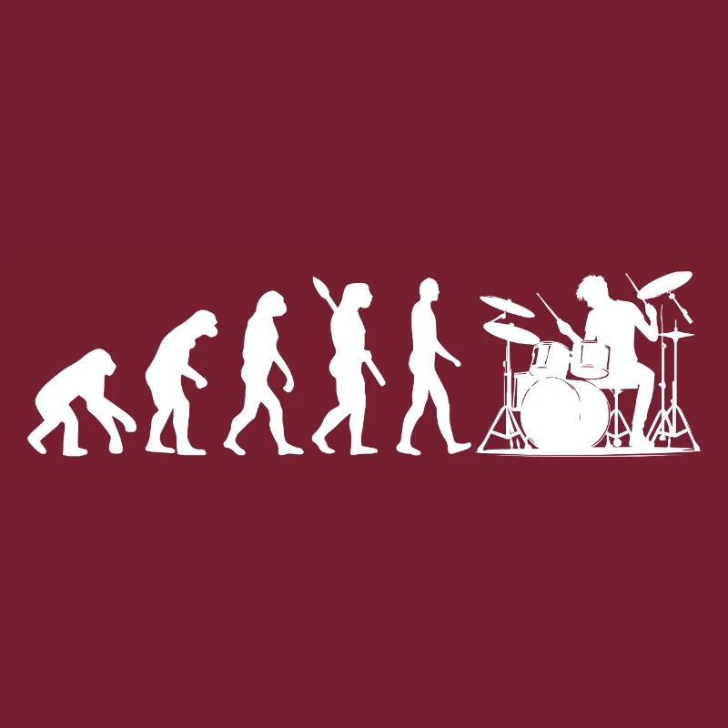 Evolution Schlagzeuger Silhouette Motiv