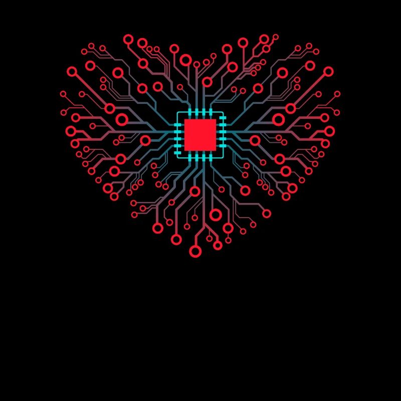 Heart of technology nerd life computer IT processor