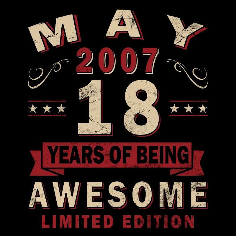 18. Geburtstag Geschenk Mann Original Mai 2007