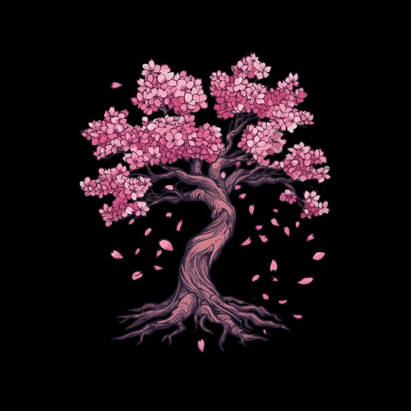 Sakura Cherry Blossom Tree with Roots