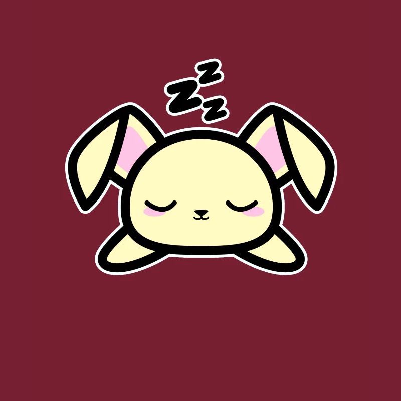 Cute Sleeping Bunny Design Kawaii Style Drawing