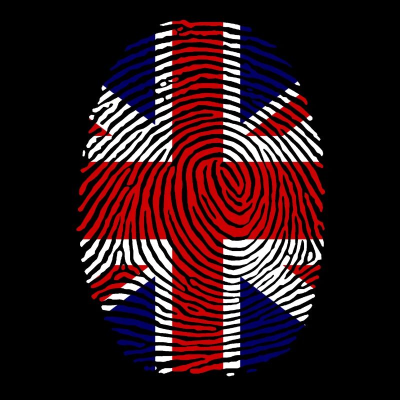 Royaume-Uni empreinte digitale doigt drapeau anglais
