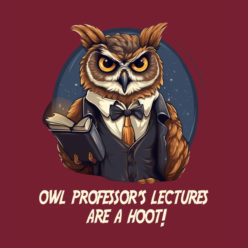 Lehrer Eule mit Spruch Schule