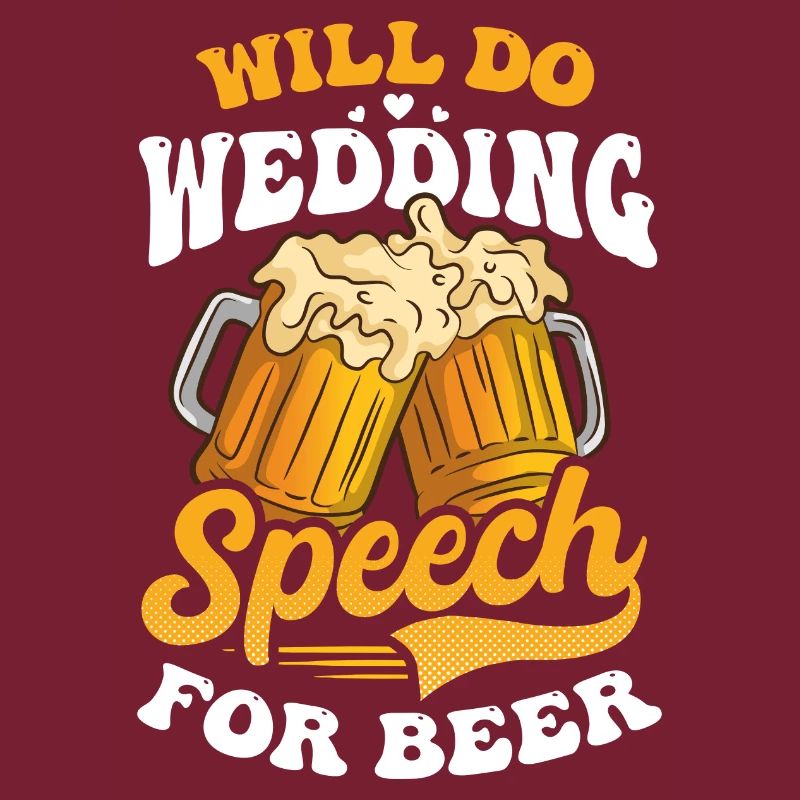 Der Redner wird eine Hochzeitsrede für Bier halten