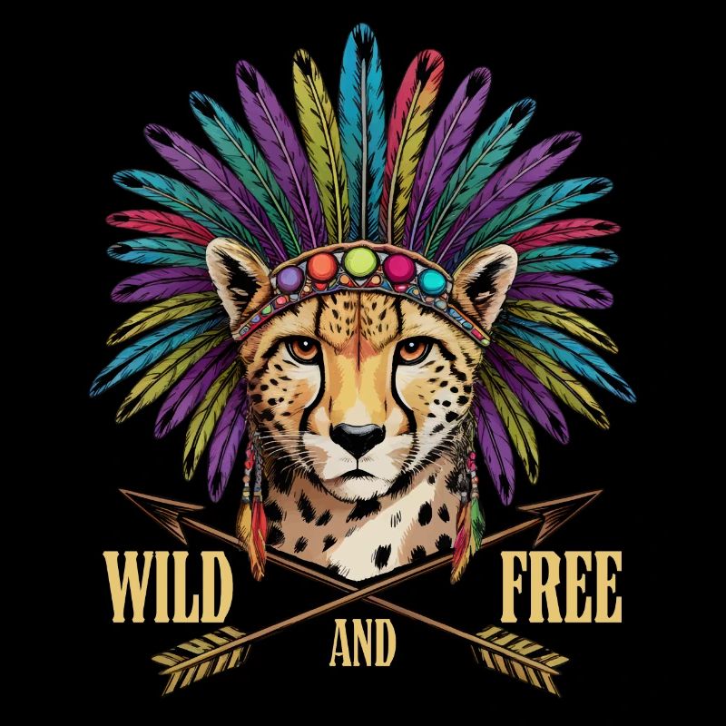 Conception de plumes tribales de guépard sauvage et libre