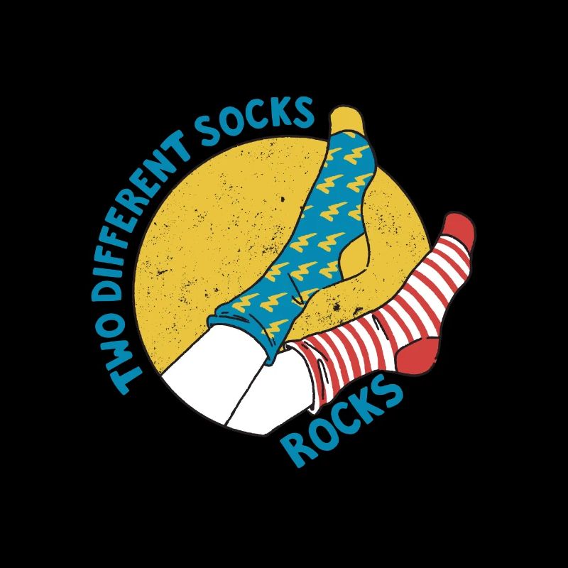 Deux chaussettes différentes rock funny sock citation