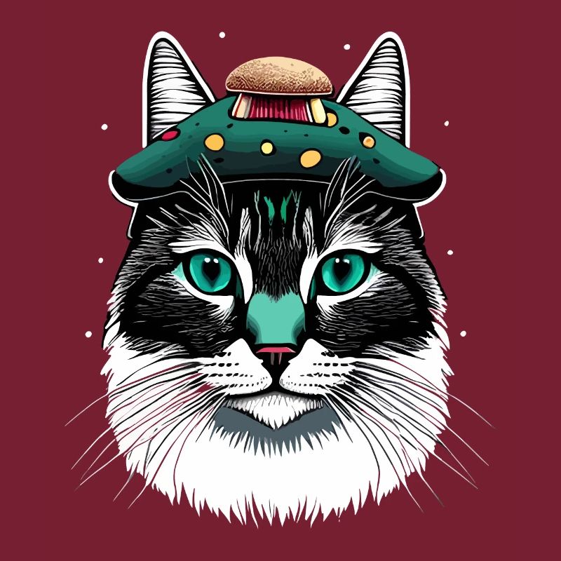 Cottagecore Ästhetische Katzen Pilz Geschenk