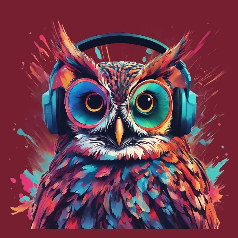 Coole Eule mit Kopfhörer