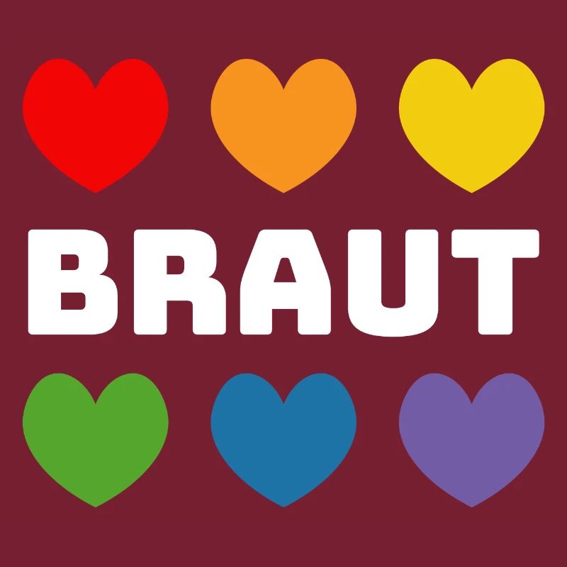 Regenbogenherzchen Braut weiss