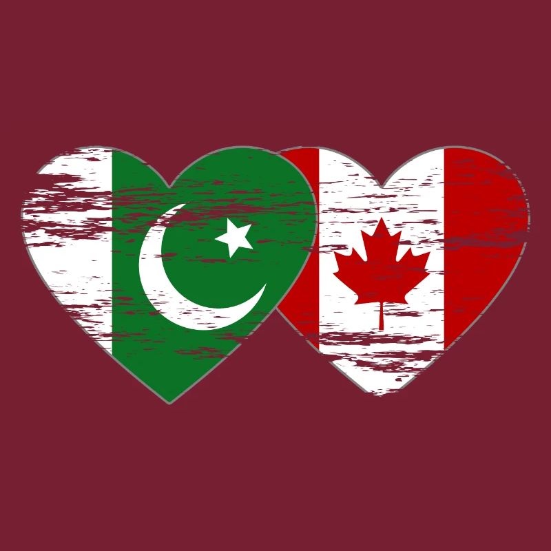 Coeur de drapeau du Pakistan Canada utilisé