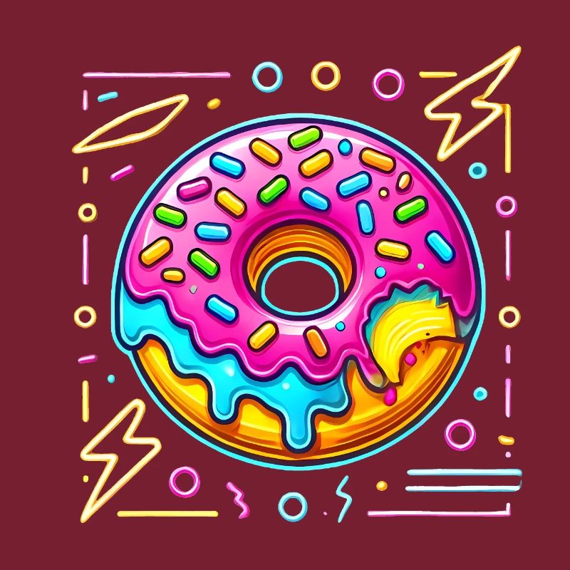 Neon Donut Bite with Sprinkles