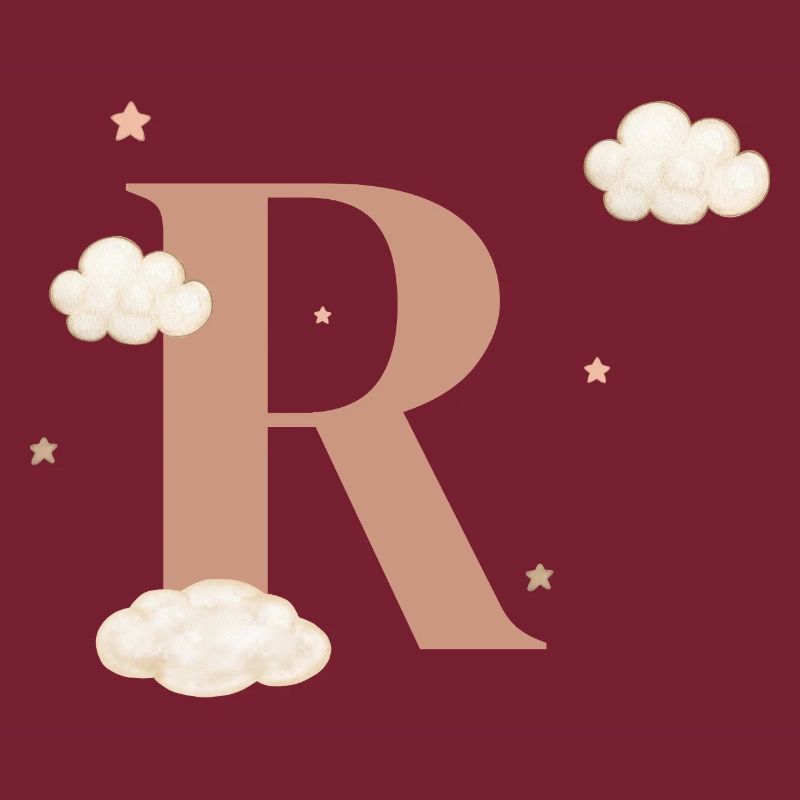 Letter r clouds stars