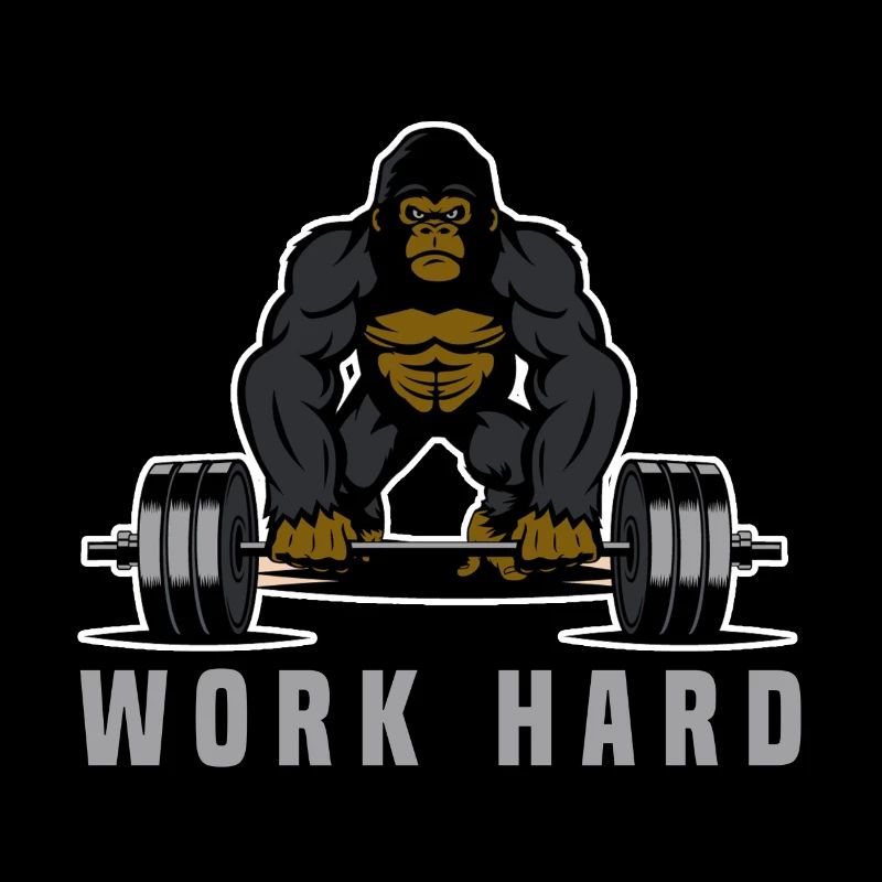 gorilla work hard training fitness gewicht kraft