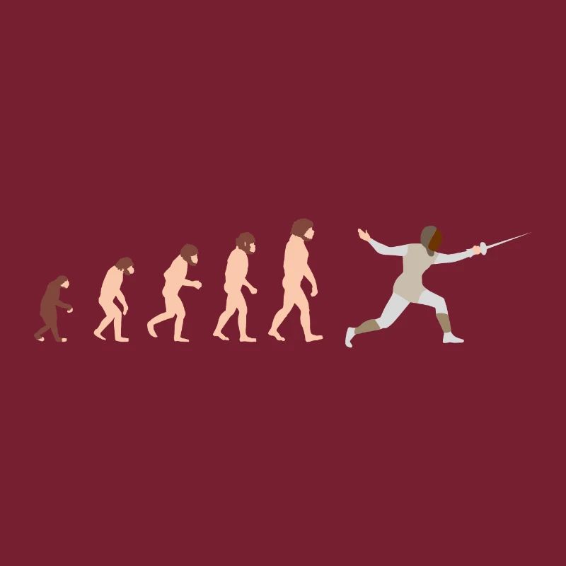 Evolution Fechten Lustige Geschenkidee