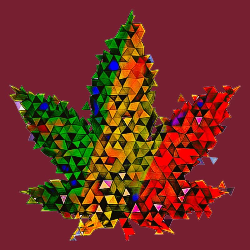 🥦 Feuille de chanvre - Low Poly - Version 🥦 Reggae Weed