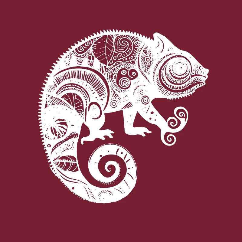 Chamäleon mit boho aztekischen Mustern