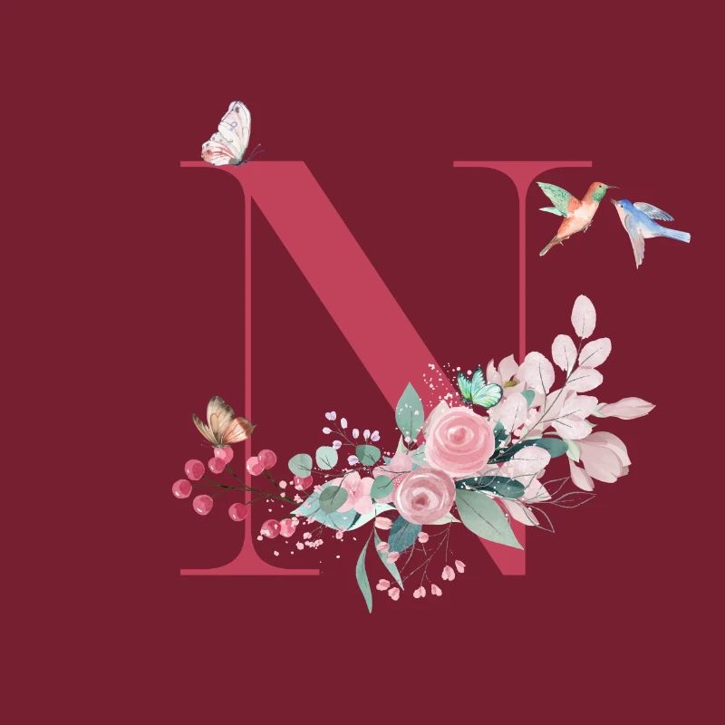 Buchstabe n Blumen - Geschenkidee