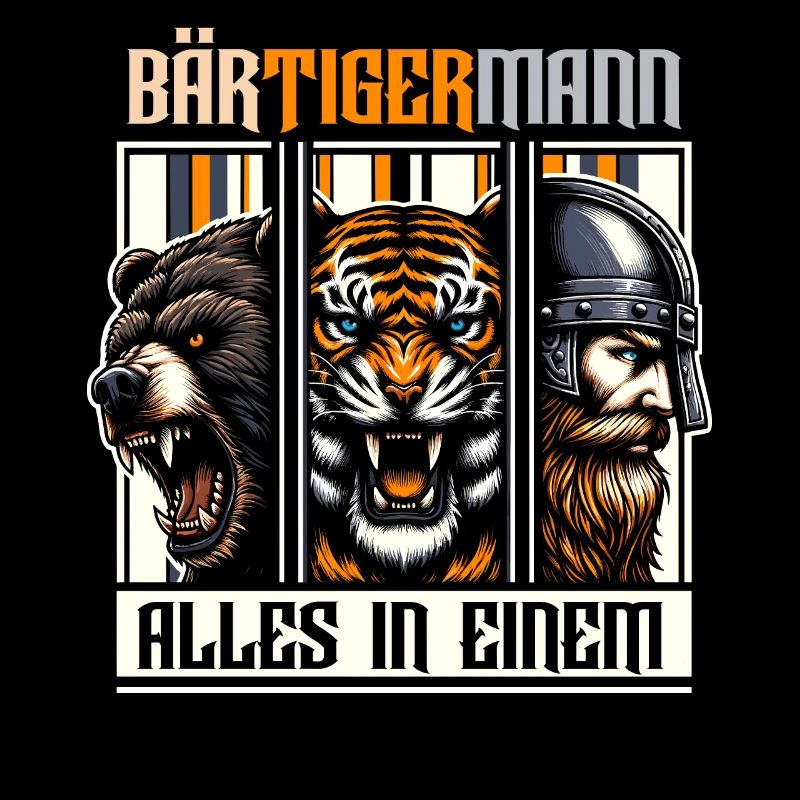 Bärtigermann Bär Tiger Mann Geschenk Bart Sprüche