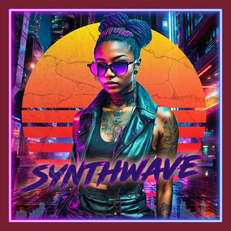 Fille Néon Synthwave