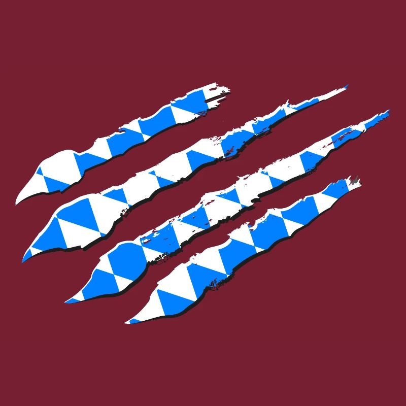 Bavaria flag scratch crack track claws Munich BY